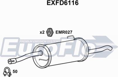 EuroFlo EXFD6116 - Глушник вихлопних газів кінцевий autocars.com.ua