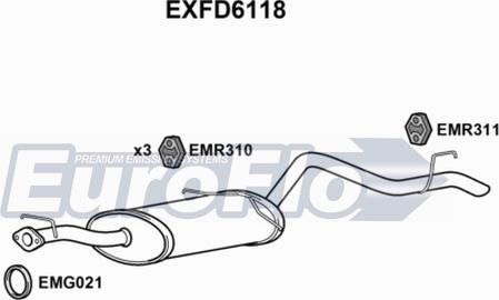 EuroFlo EXFD6118 - Глушник вихлопних газів кінцевий autocars.com.ua