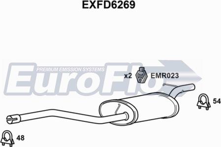 EuroFlo EXFD6269 - Глушник вихлопних газів кінцевий autocars.com.ua