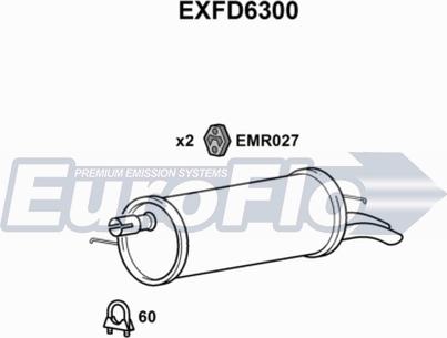 EuroFlo EXFD6300 - Глушник вихлопних газів кінцевий autocars.com.ua