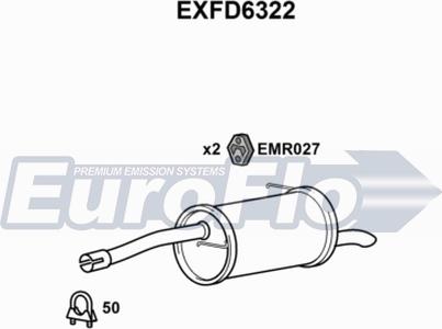 EuroFlo EXFD6322 - Глушник вихлопних газів кінцевий autocars.com.ua