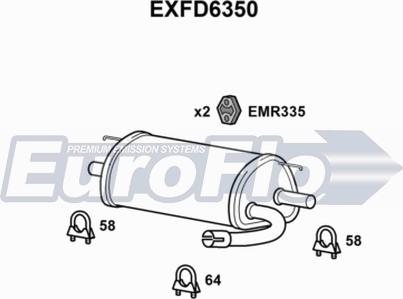 EuroFlo EXFD6350 - Глушник вихлопних газів кінцевий autocars.com.ua