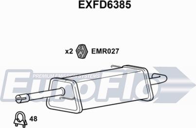 EuroFlo EXFD6385 - Глушник вихлопних газів кінцевий autocars.com.ua