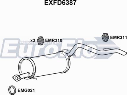 EuroFlo EXFD6387 - Глушник вихлопних газів кінцевий autocars.com.ua