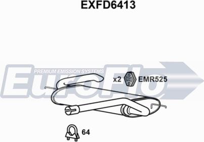 EuroFlo EXFD6413 - Глушник вихлопних газів кінцевий autocars.com.ua