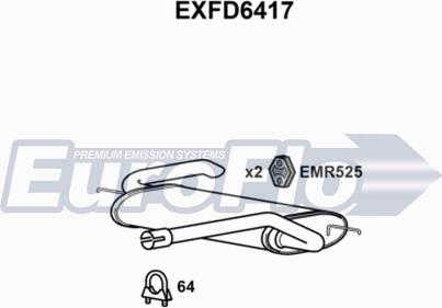 EuroFlo EXFD6417 - Глушник вихлопних газів кінцевий autocars.com.ua