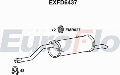 EuroFlo EXFD6437 - Глушник вихлопних газів кінцевий autocars.com.ua