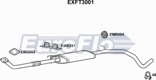 EuroFlo EXFT3001 - Середній глушник вихлопних газів autocars.com.ua