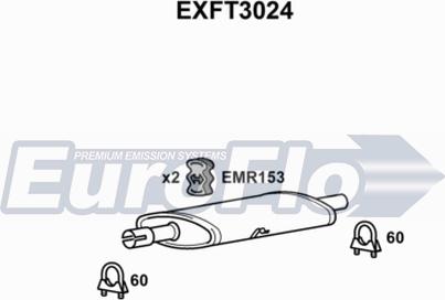 EuroFlo EXFT3024 - Середній глушник вихлопних газів autocars.com.ua