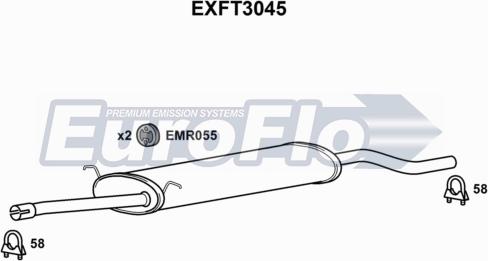 EuroFlo EXFT3045 - Середній глушник вихлопних газів autocars.com.ua