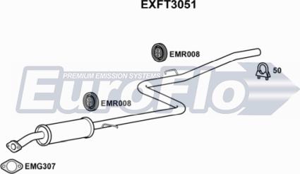 EuroFlo EXFT3051 - Середній глушник вихлопних газів autocars.com.ua