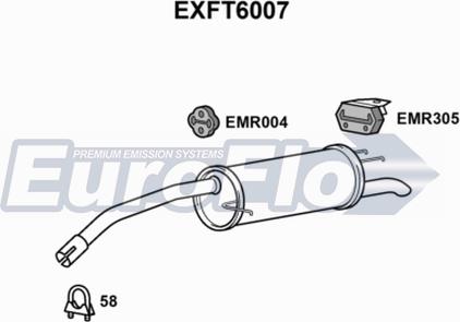 EuroFlo EXFT6007 - Глушник вихлопних газів кінцевий autocars.com.ua