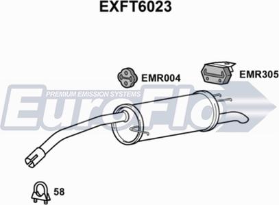 EuroFlo EXFT6023 - Глушник вихлопних газів кінцевий autocars.com.ua