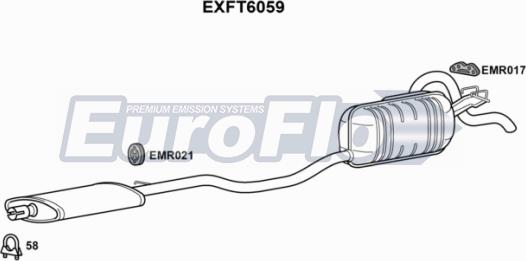 EuroFlo EXFT6059 - Глушитель выхлопных газов, конечный autodnr.net