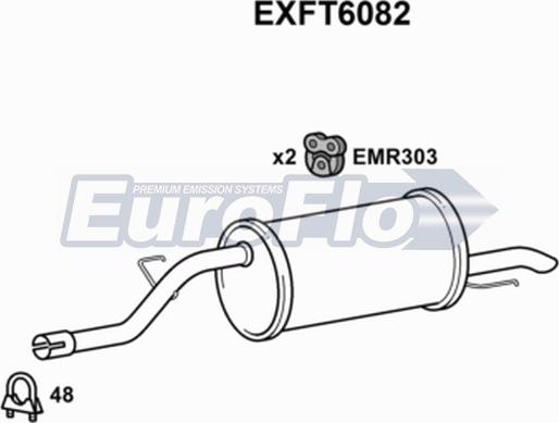 EuroFlo EXFT6082 - Глушник вихлопних газів кінцевий autocars.com.ua