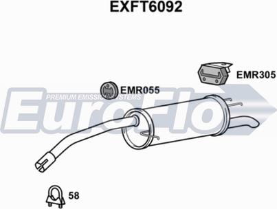 EuroFlo EXFT6092 - Глушник вихлопних газів кінцевий autocars.com.ua