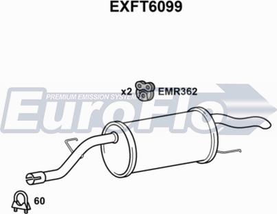 EuroFlo EXFT6099 - Глушник вихлопних газів кінцевий autocars.com.ua