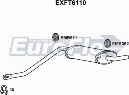 EuroFlo EXFT6110 - Глушник вихлопних газів кінцевий autocars.com.ua