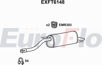 EuroFlo EXFT6148 - Вкладиш глушника, глушник вихлопних газів кінцевий autocars.com.ua