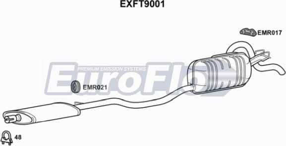 EuroFlo EXFT9001 - Середній / кінцевий глушник ОГ autocars.com.ua