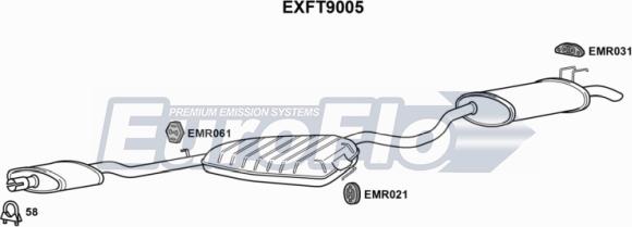 EuroFlo EXFT9005 - Середній / кінцевий глушник ОГ autocars.com.ua