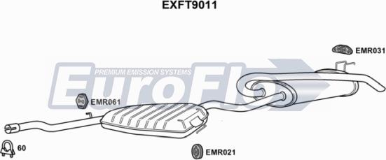 EuroFlo EXFT9011 - Середній / кінцевий глушник ОГ autocars.com.ua