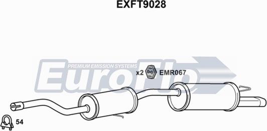 EuroFlo EXFT9028 - Середній / кінцевий глушник ОГ autocars.com.ua