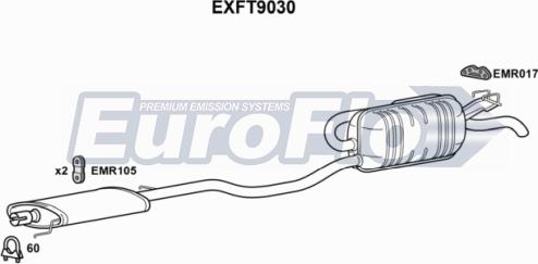 EuroFlo EXFT9030 - Середній / кінцевий глушник ОГ autocars.com.ua