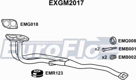 EuroFlo EXGM2017 - Труба вихлопного газу autocars.com.ua