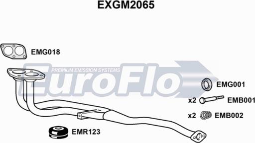 EuroFlo EXGM2065 - Труба вихлопного газу autocars.com.ua