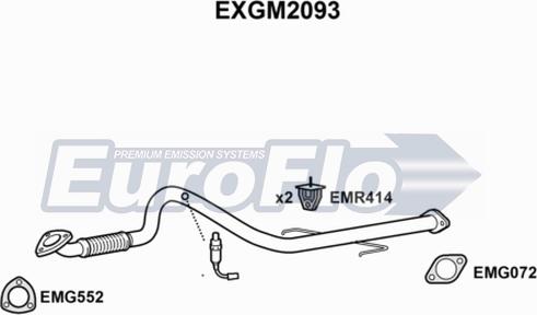 EuroFlo EXGM2093 - Труба вихлопного газу autocars.com.ua