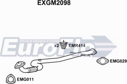 EuroFlo EXGM2098 - Труба вихлопного газу autocars.com.ua