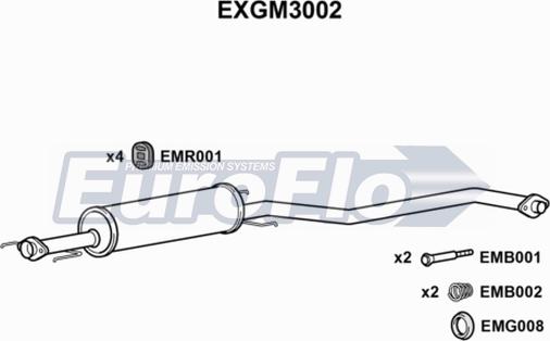 EuroFlo EXGM3002 - Середній глушник вихлопних газів autocars.com.ua