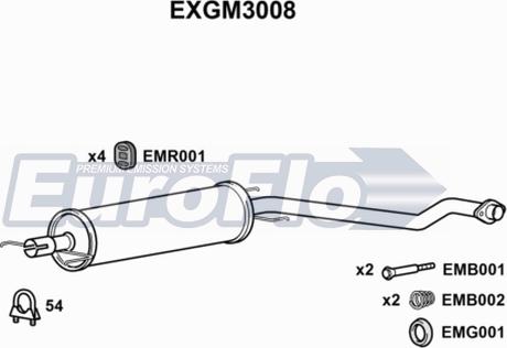 EuroFlo EXGM3008 - Середній глушник вихлопних газів autocars.com.ua