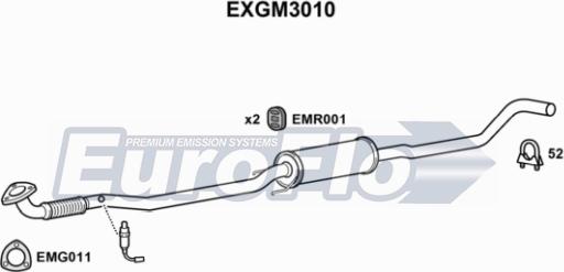 EuroFlo EXGM3010 - Середній глушник вихлопних газів autocars.com.ua