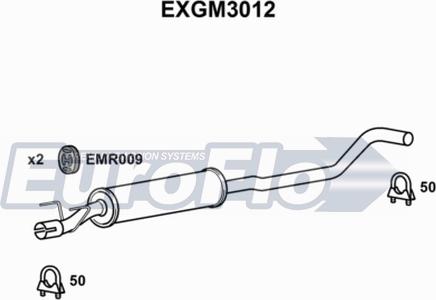 EuroFlo EXGM3012 - Середній глушник вихлопних газів autocars.com.ua