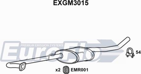 EuroFlo EXGM3015 - Середній глушник вихлопних газів autocars.com.ua