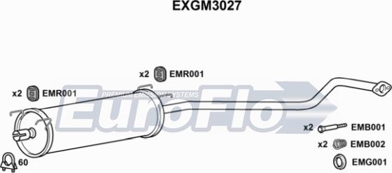 EuroFlo EXGM3027 - Середній глушник вихлопних газів autocars.com.ua