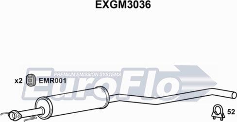 EuroFlo EXGM3036 - Середній глушник вихлопних газів autocars.com.ua