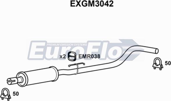 EuroFlo EXGM3042 - Середній глушник вихлопних газів autocars.com.ua