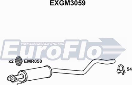 EuroFlo EXGM3059 - Середній глушник вихлопних газів autocars.com.ua