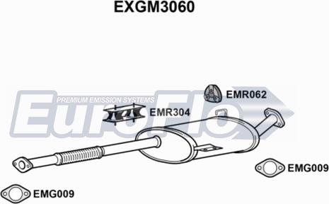 EuroFlo EXGM3060 - Середній глушник вихлопних газів autocars.com.ua