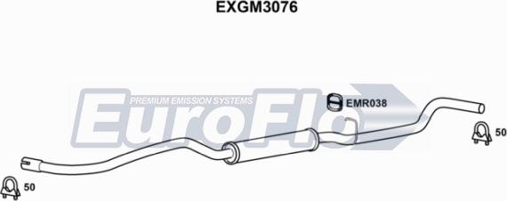 EuroFlo EXGM3076 - Середній глушник вихлопних газів autocars.com.ua