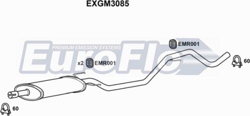 EuroFlo EXGM3085 - Середній глушник вихлопних газів autocars.com.ua