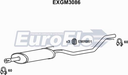 EuroFlo EXGM3086 - Середній глушник вихлопних газів autocars.com.ua
