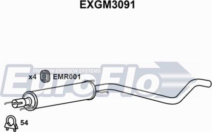 EuroFlo EXGM3091 - Середній глушник вихлопних газів autocars.com.ua