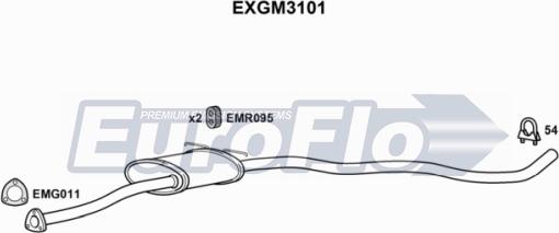 EuroFlo EXGM3101 - Середній глушник вихлопних газів autocars.com.ua
