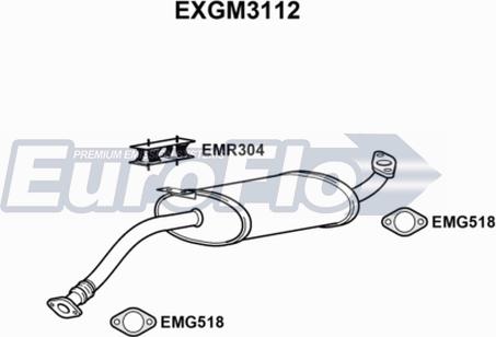 EuroFlo EXGM3112 - Середній глушник вихлопних газів autocars.com.ua