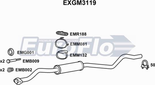 EuroFlo EXGM3119 - Середній глушник вихлопних газів autocars.com.ua