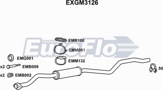 EuroFlo EXGM3126 - Середній глушник вихлопних газів autocars.com.ua